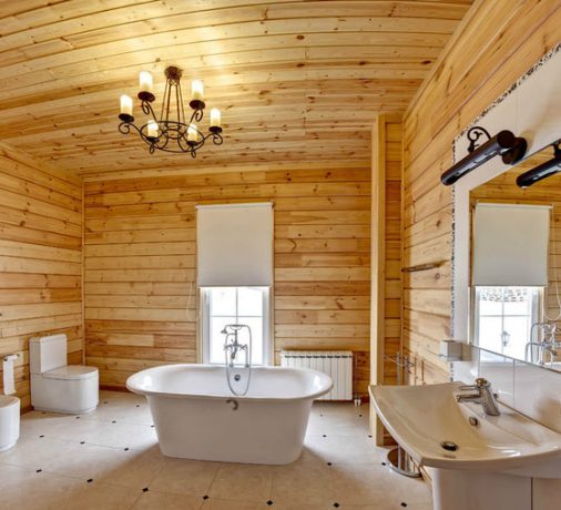 Дизайн ванной комнаты в деревянном доме (59 фото)